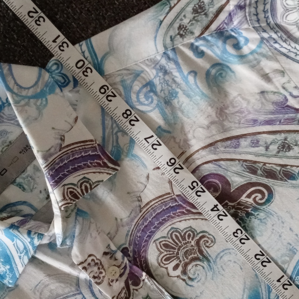 🌊Etro🌊 - Men's White/Blue/Purple Paisley L/S Button Down - Picture 10 of 11